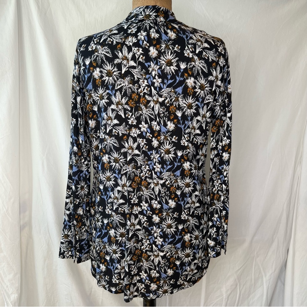 Splendid Black Button Down Blouse With Floral Pri… - image 4